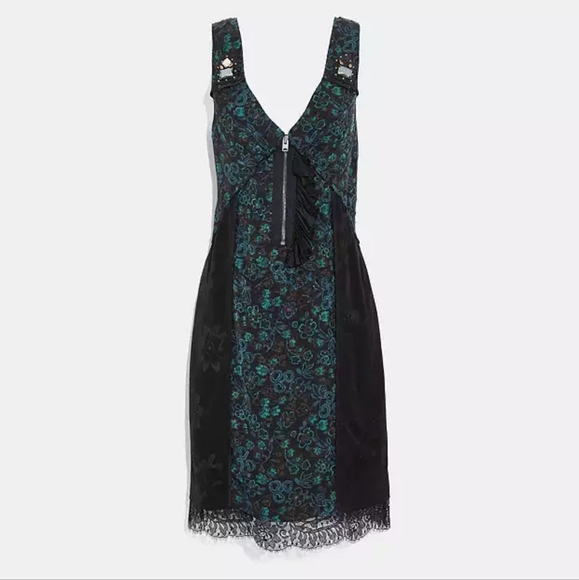 Nwt Coach Retro Floral Print Slip Dress - Picture 1 of 10